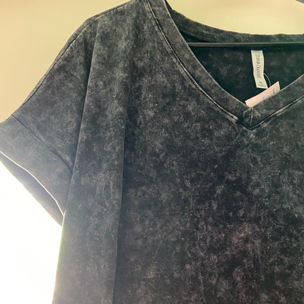 Fun acid wash tee